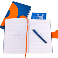 Journal Cahier à couverture rigide Livre en cuir PU A5 Cahier avec impression personnalisée Cahier d'affaires avec accessoires