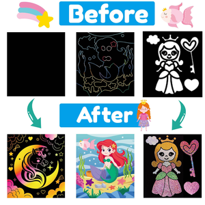 Folie und Scratch Art Craft Kreative Spielzeug fee Eva Aufkleber Kunst No Mess Folie Prinzessinnen Art Kit für Kinder - Product Image 5