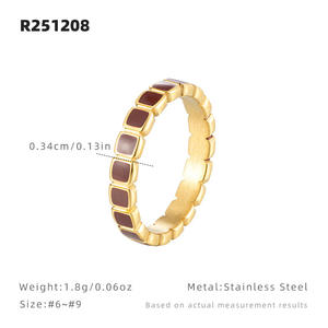 <span class=keywords><strong>2026</strong></span>新款焦糖芋头色滴水不锈钢糖果甜甜圈戒指甜美少女女饰品配件 - Product Image 6