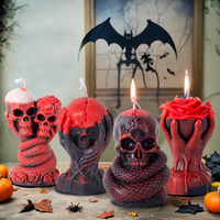 DUMO Halloween Nouveaux Moules Résine Silicone 3d Serpent Parfumé Plâtre Moule à Cire Diy Double Bougie Moule Silicone