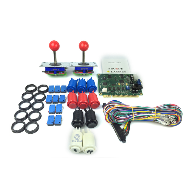 60-in-1 Classic Arcade Game DIY Kit DIY Machine with Power Supply Wires Joystick Button Coin Payment Method Multi Game Board PCB