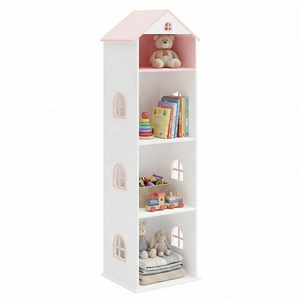 <span class=keywords><strong>Libreria</strong></span> ad Angolo Lunga e Sottile in Legno per Bambini, Armadio Portaoggetti per Bambole, Scaffale per Libri per Bambini - Product Image 1
