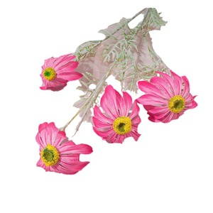 Fleurs artificielles en soie en forme de tournesol floqué, décoration de mariage, accessoires de photographie, décoration intérieure - Product Image 5