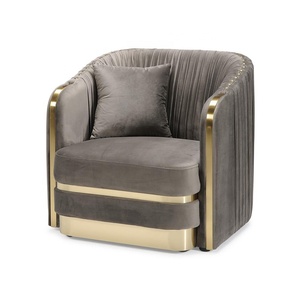 <span class=keywords><strong>Fauteuil</strong></span> simple moderne avec coussin en velours capitonné pour salon et chambre à coucher, mobilier de détente pour <span class=keywords><strong>club</strong></span> et lounge - Product Image 1