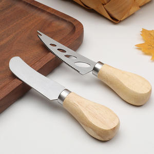Unique 6pcs <strong>Cheese</strong> Pizza <strong>Knife</strong> Tool <strong>Set</strong> Stainless Steel with Wood Bamboo Handle for Charcuterie Board Cream <strong>Cheese</strong> Cake - Product Image 3