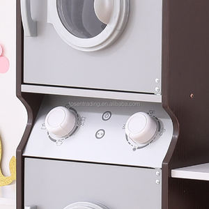 Jouet d'intérieur en bois pour enfants : Laverie miniature avec fer à repasser et panier - Espresso - Product Image 3