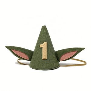 Venta al por mayor Kids Crown 1st 9th Birthday Party Glitter Little Elf Ears Diadema Baby Birthday Party Hat Diadema - Product Image 4