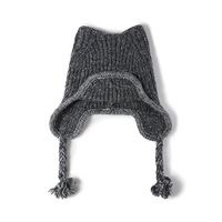Gorro de invierno retro de punto trenzado con orejeras, forro de felpa, unisex, con borlas y lazos trenzados para exteriores, venta al por mayor