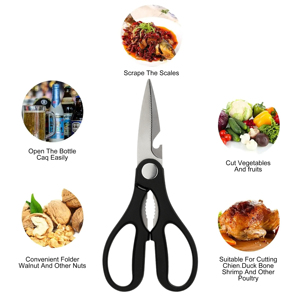 Juego de 3 Cuchillos de Cocina: Cuchillo de Chef + Tijeras + Pelador, Hoja Afilada para Cocinar a Diario en Casa y Cortes Rápidos - Product Image 5