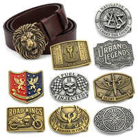 Boucles de ceinture en métal 3D personnalisées en laiton, style western, avec logo crâne de lion antique, pour moto, fabrication OEM, boucles de ceinture métalliques