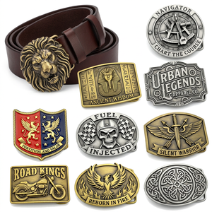 Hebillas de Cinturón de Metal 3D Personalizadas de Latón Estilo Vaquero Occidental con Logotipo de León Antiguo para Motocicleta, Fabricantes OEM de Fábrica, Hebilla de Cinturón Metálica - Product Image 1
