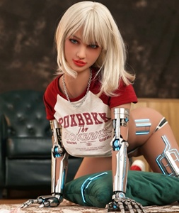 Robot Compagno in Silicone Morbido con Pelle Simulata, Capelli Biondi e Seno Grande, Spedizione Gratuita - Product Image 1