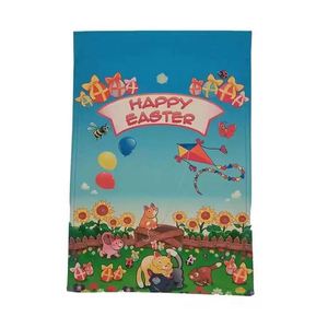 Hot Sale Double Sided Linen Letterpress Printed Happy <b>Easter</b> Spring Custom Garden Flag Portable Hanging for Yard Decoration - Product Image 2