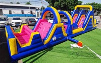 Grands parcours d'obstacles gonflables pour adultes location de parcours d'obstacles gonflables pour événements d'équipe commerciaux