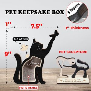 Urna in Legno a Forma <span class=keywords><strong>di</strong></span> <span class=keywords><strong>Gatto</strong></span> Unica per Ceneri, Regalo <span class=keywords><strong>di</strong></span> Condoglianze per la Perdita <span class=keywords><strong>di</strong></span> un Animale Domestico, Decorazione da Tavolo, Scatola Ricordo - Product Image 2