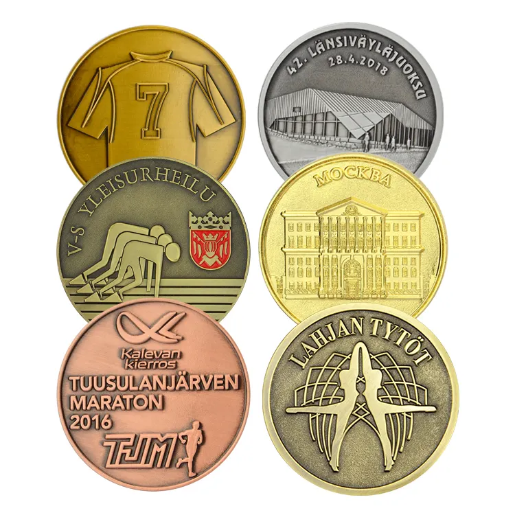 Pabrik grosir kustom promosi baru koin logam Euro koin Aluminium
