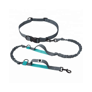 Correa de perro de poliéster ajustable reflectante con asas acolchadas dobles manos libres con bolsa de cremallera, decoración de bufanda para caminar y trotar - Product Image 1