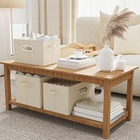 Boîte de rangement pour épices, ouverte, avec poignées, fermoir métallique, organisateur de condiments rectangulaire beige pour armoire de cuisine, garde-manger