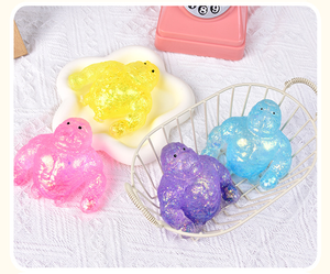 Juguete Antiestrés de Maltosa con Brillo Aurora, Gorila para Apretar, Música, Rebote Lento, Divertido Mini Squishy - Product Image 6