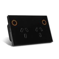 Interrupteur et prises électriques intelligents avec rétroéclairage RVB, design moderne et luxueux, compatibles avec les normes australiennes, Alexa, Google, WIFI, GPOs, prises murales 240V