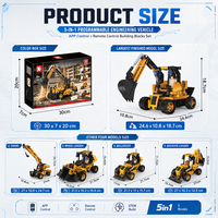 Bloques de Construcción Programables, Vehículo de Ingeniería, Excavadora a Control Remoto, Juego de Construcción de Robots Multimodelo, Juguete Robot para Niños