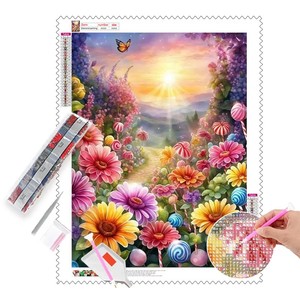 Quadro Diamantato Fai da Te: Fiori e Montagne, Stampa Moderna, Arte Diamantata 5D con Polvere <span class=keywords><strong>di</strong></span> Fata, Immagine Personalizzabile - Product Image 1