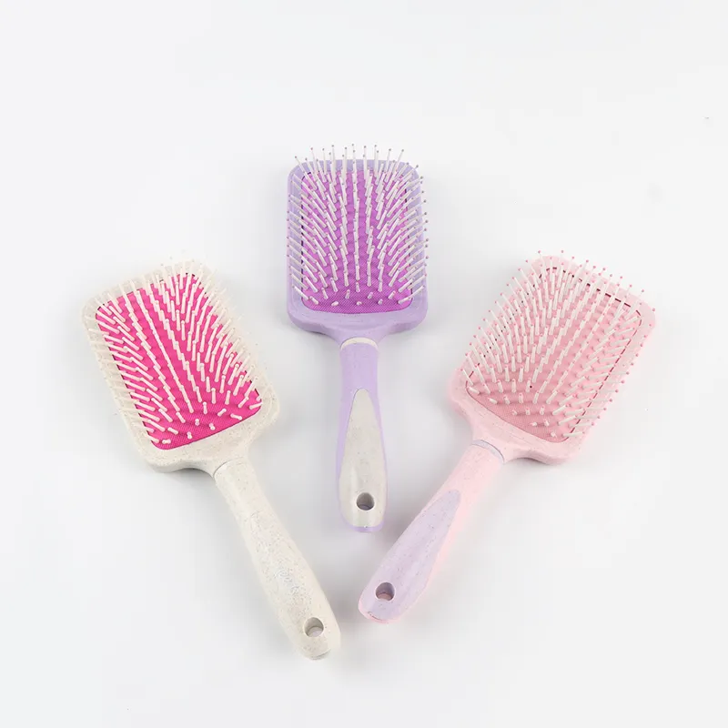 Fashion Comb Hair Brush For Hair Extensions With Straw Material Body