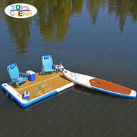 Île flottante gonflable portable en PVC pour l'extérieur, radeau flottant, ponton pour jet ski, plateforme flottante, capacité de 100 à 500 kg, 5 à 10 passagers