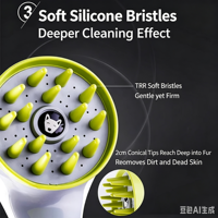 Brosse de massage et pulvérisateur pour animaux de compagnie pour le bain des chiens - Matériau ABS avec fonction intégrée