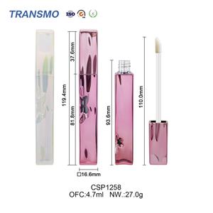 Conteneur d'eye-liner personnalisé, emballage cosmétique en plastique vide, tube carré pour gloss à lèvres, 4,7 ml, couvercle carré pour gloss à lèvres - Product Image 2