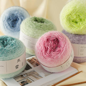 ชุดถักผ้าคลุมไหล่และผ้าคลุมไหล่ลายดอกไม้ 7 ดาว |   ไหมพรมไล่เฉดสีแบบออมเบร สำหรับงานถักโครเชต์ทำมือ - Product Image 2