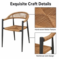 Chaise de jardin en rotin en gros pour l'extérieur, mobilier de bistrot en saule et rotin pour café, restaurant et rassemblements en plein air