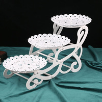 Support à gâteau de mariage élégant à 3 niveaux et présentoir à desserts, centre de table pour fête d'anniversaire, plateau de collations pour le thé de l'après-midi, buffet froid