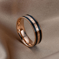 Mode minimaliste femmes en acier inoxydable femmes anneau frappé la couleur Style de base cadeau de mariage bijoux anneau