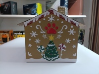 Vente en gros d'usine Boîte en carton ondulé avec impression personnalisée Maison de chat avec logo Cadeau de Noël