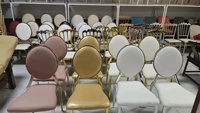 Promotion Chaise d'Hôtel Économique, Vente en Gros, Chaise Pivotante en Petit Cuir Doré, Acier Métallique pour Fêtes et Banquets