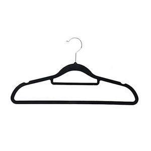 Factory Wholesale Flocked Haushalts gegenstände Rutsch fest mit Metall haken für die Aufbewahrung und Organisation von Samt bügeln Kleiderbügel - Product Image 6