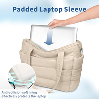 Sac à bandoulière matelassé pour le travail, les voyages, la salle de sport, sac fourre-tout matelassé pour femmes, sac à main matelassé avec poche porte-gobelet et compartiments pour ordinateur portable