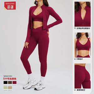 Conjunto de Ciclismo para Mujer, Ajuste Ceñido, Tres Piezas, Color Sólido, Chaqueta con Cierre, Transpirable, de Secado Rápido, TZ2539-11 - Product Image 4