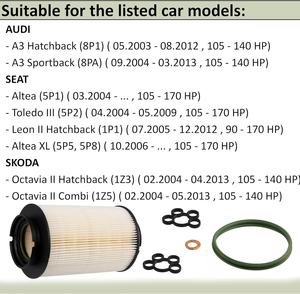 Filter Bahan Bakar 1K0127434 1K0127434A 1K0127177A PU936/4x KX178D untuk AUDI VW Volkswagen SKODA SEAT A3 Octavia GOLF TOURAN CADDY JETTA - Product Image 3