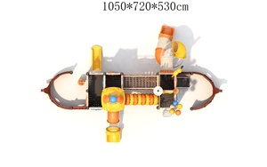 Toboggan commercial extérieur sur le thème de l'océan, en plastique LLDPE certifié ASTM et acier inoxydable 304, modèle bateau pirate, équipement de jeu combiné de rêve - Product Image 4