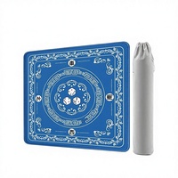Tapis de Mahjong en Velours Technologie Anechoic Épais Antidérapant Résistant à l'Usure avec Sac en Flanelle pour la Maison, les Jeux d'Échecs, de Cartes et de Poker