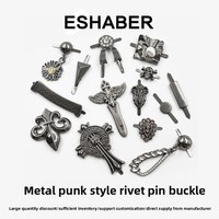 Accessoires décoratifs pour bottes femme : Boucles à clip style punk avec strass et fleurs, incrustées de diamants, vente directe usine