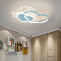 Plafonnier LED Moderne pour Chambre d'Enfant, Lampe de Plafond en Métal à Intensité Variable, Design Mignon de Dessin Animé, Rose et Bleu