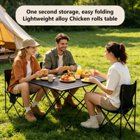 Table de camping pliable en acier carbone aéronautique, légère et portable, pour pique-nique et jardin