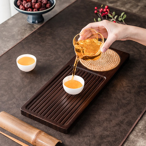 Plateau de service en bambou Ogishido, rectangulaire, style japonais, pour thé, fruits, pain, hôtel, maison, bureau, design simple, qualité supérieure - Product Image 4