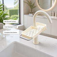 Étagère de rangement pour savon à fixation sur robinet, design ajouré pour un drainage rapide