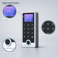 Dispositif de contrôle d'accès commercial avec écran LCD, clavier capacitif, capteur d'empreintes digitales, lecteur de cartes EM/MF pour la gestion des portes des installations