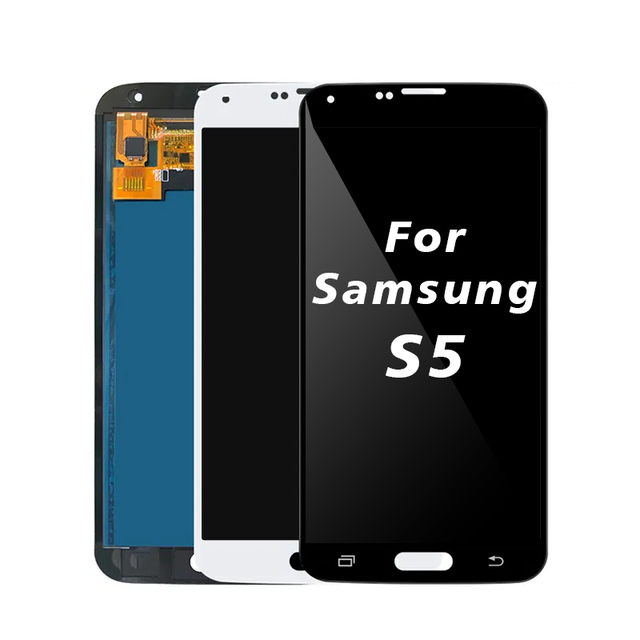 For Samsung Galaxy S5 LCD Fix Broken Phone Screen Black White LCD Touch Display Digitizer Assembly for SAMSUNG S Series 5 Pcs