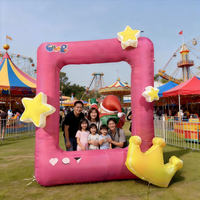 Globo Publicitario Inflable Gigante de Unicornio de 5 pies, Símbolo Animal de Dibujos Animados, Autoiluminado, Foto en el Marco, para Fiestas y Eventos 2026